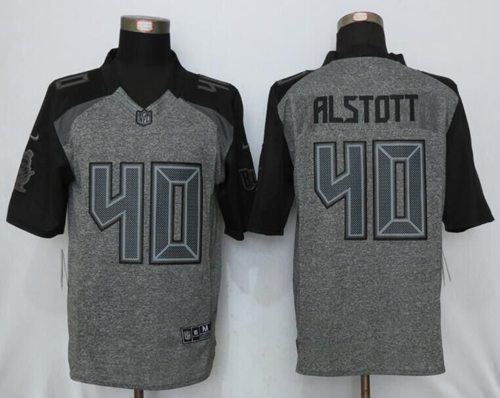 Nike Buccaneers #40 Mike Alstott Gray Men's Stitched NFL Limited Gridiron Gray Jersey