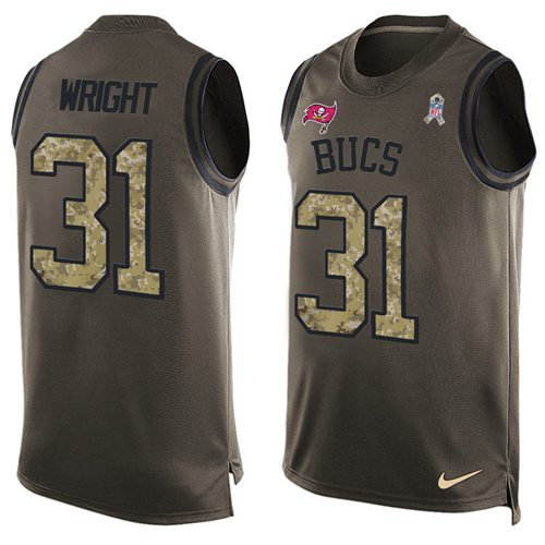 Nike Buccaneers #31 Major Wright Green Men's Stitched NFL Limited Salute To Service Tank Top Jersey