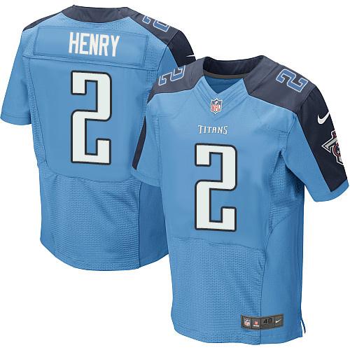 Nike Titans #2 Derrick Henry Light Blue Team Color Men's Stitched NFL Elite Jersey