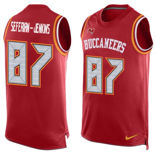 Nike Buccaneers #87 Austin Seferian-Jenkins Red Team Color Men's Stitched NFL Limited Tank Top Jersey