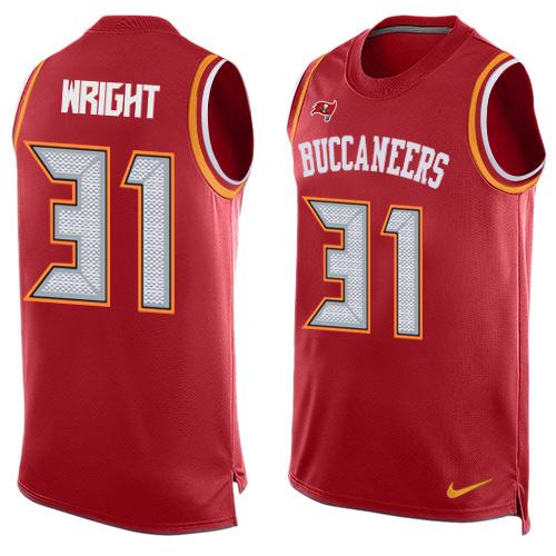 Nike Buccaneers #31 Major Wright Red Team Color Men's Stitched NFL Limited Tank Top Jersey