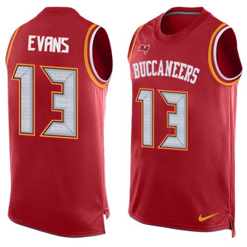 Nike Buccaneers #13 Mike Evans Red Team Color Men's Stitched NFL Limited Tank Top Jersey