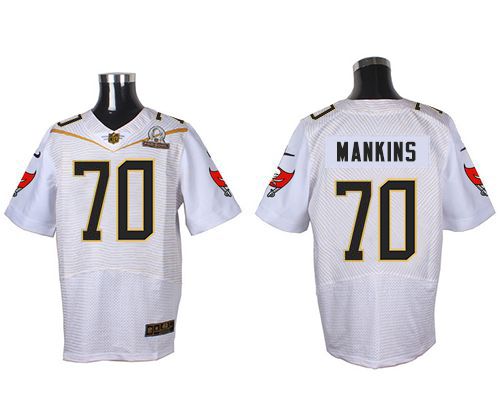 Nike Buccaneers #70 Logan Mankins White 2016 Pro Bowl Men's Stitched NFL Elite Jersey