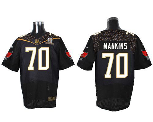 Nike Buccaneers #70 Logan Mankins Black 2016 Pro Bowl Men's Stitched NFL Elite Jersey