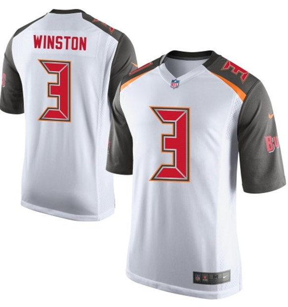 2015 NFL Draft 1st Overall Pick Nike Tampa Bay Buccaneers Jameis Winston White Game Jersey