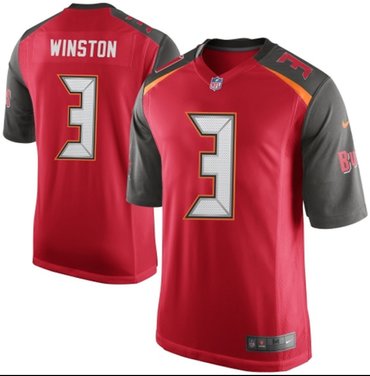 2015 NFL Draft 1st Overall Pick Men's Tampa Bay Buccaneers Jameis Winston Nike Red game Jersey