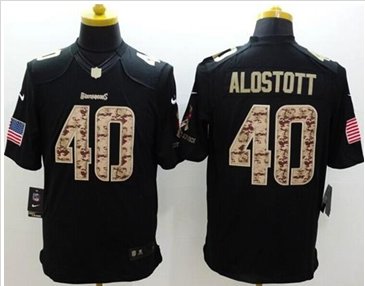 New Tampa Bay Buccaneers #40 Mike Alstott Black NFL Limited Salute to Service jersey