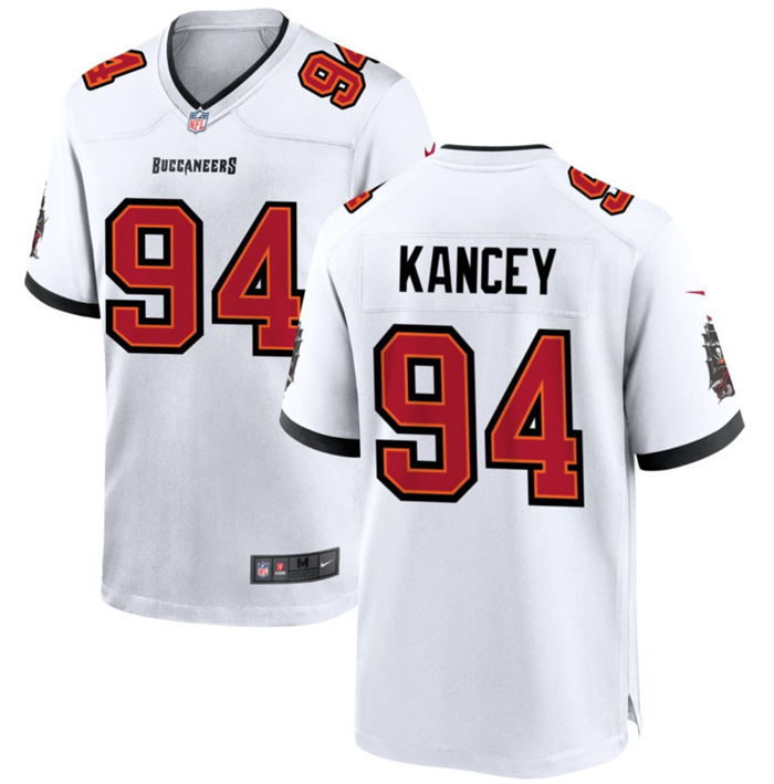 Men's Tampa Bay Buccaneers #94 Calijah Kancey White 2023 Draft Stitched Game Jersey