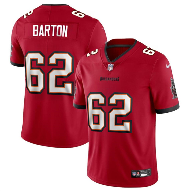 Men's Tampa Bay Buccaneers #62 Graham Barton Red 2024 Draft Vapor Limited Stitched Jersey