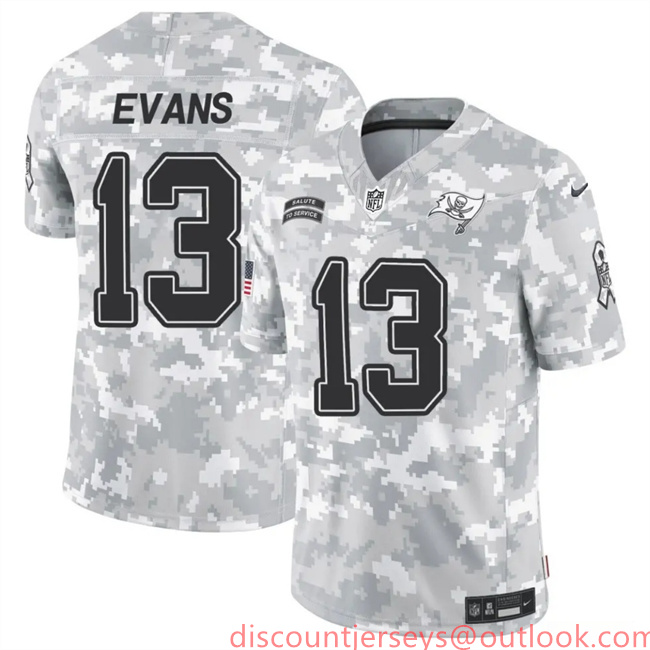 Men's Tampa Bay Buccaneers #13 Mike Evans 2024 F.U.S.E Arctic Camo Salute To Service Limited Stitched Football Jersey