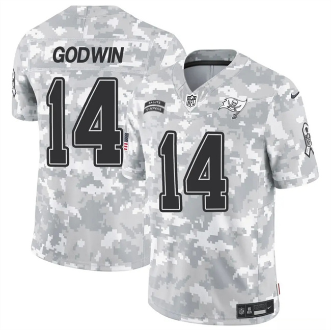 Men's Tampa Bay Buccaneers #14 Chris Godwin 2024 F.U.S.E Arctic Camo Salute To Service Limited Stitched Football Jersey