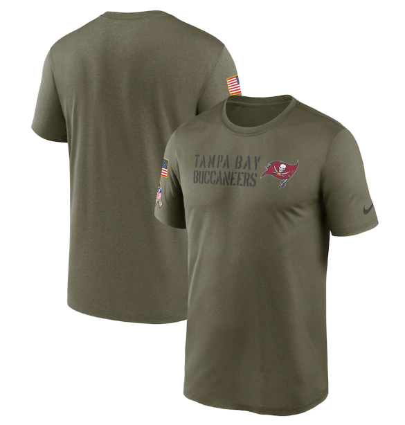 Men's Tampa Bay Buccaneers Olive 2022 Salute To Service Legend Team T-Shirt