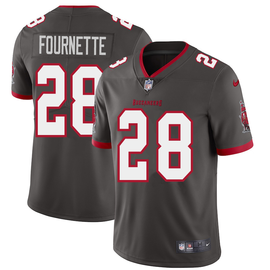 Tampa Bay Buccaneers #28 Leonard Fournette Men's Nike Pewter Alternate Vapor Limited Jersey