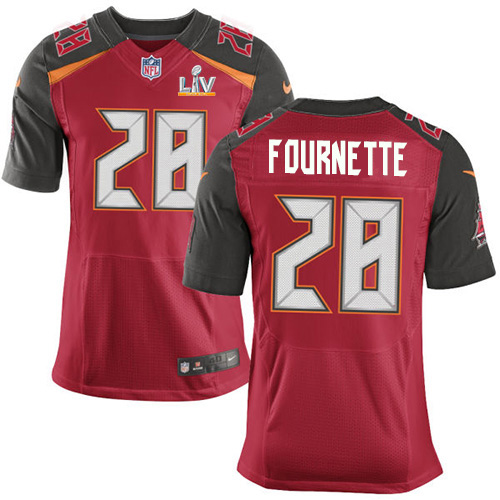 Tampa Bay Buccaneers #28 Leonard Fournette Red Team Color Men's Super Bowl LV Bound Stitched NFL Vapor Untouchable Elite Jersey