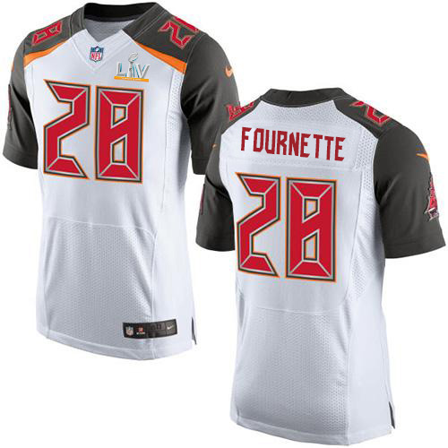 Tampa Bay Buccaneers #28 Leonard Fournette White Men's Super Bowl LV Bound Stitched NFL New Elite Jersey