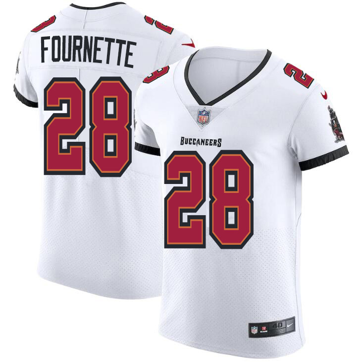 Tampa Bay Buccaneers #28 Leonard Fournette Men's Nike White Vapor Elite Jersey