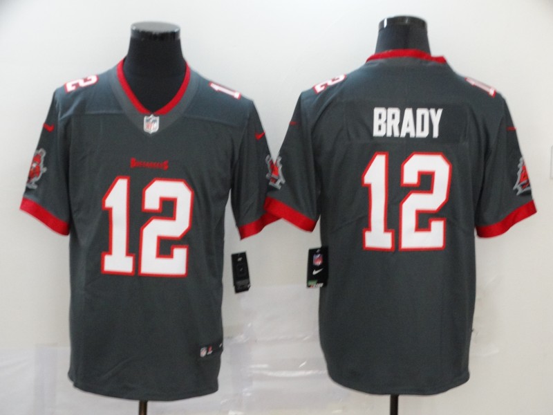 Nike Buccaneers 12 Tom Brady Gray New 2020 Vapor Untouchable Limited Jersey