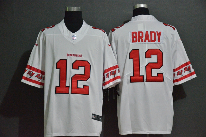 Buccaneers 12 Tom Brady White Team Logos Fashion Vapor Limited Jersey