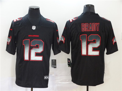 Buccaneers 12 Tom Brady Black Arch Smoke Vapor Untouchable Limited Jersey