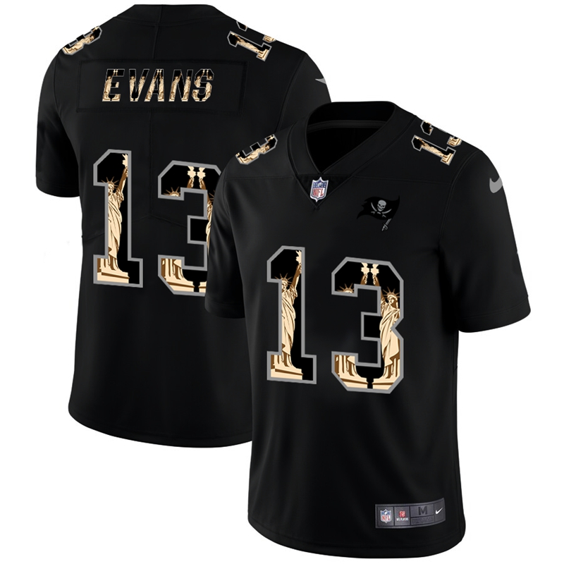 Nike Buccaneers 13 Mike Evans Black Statue Of Liberty Limited Jersey