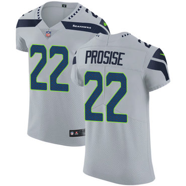 Nike Seahawks #22 C. J. Prosise Grey Alternate Men's Stitched NFL Vapor Untouchable Elite Jersey