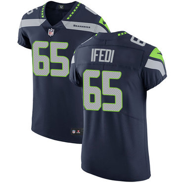 Nike Seahawks #65 Germain Ifedi Steel Blue Team Color Men's Stitched NFL Vapor Untouchable Elite Jersey