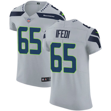 Nike Seahawks #65 Germain Ifedi Grey Alternate Men's Stitched NFL Elite Jersey