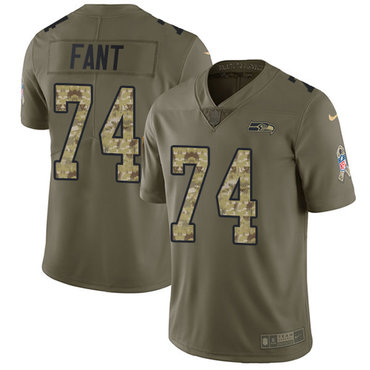 Nike Seahawks #74 George Fant Olive Camo Men's Stitched NFL Limited 2017 Salute To Service Jersey