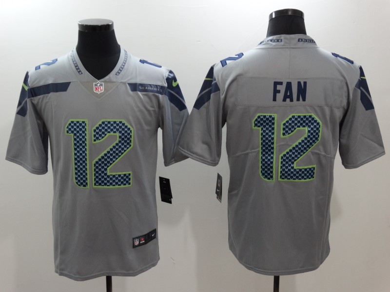 Nike Seahawks 12 Fan Gray Vapor Untouchable Player Limited Jersey