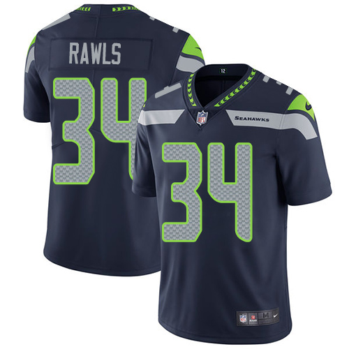 Nike Seahawks #34 Thomas Rawls Steel Blue Team Color Men's Stitched NFL Vapor Untouchable Limited Jersey