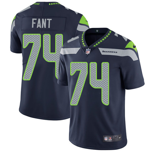 Nike Seahawks #74 George Fant Steel Blue Team Color Men's Stitched NFL Vapor Untouchable Limited Jersey