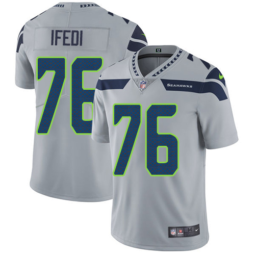 Nike Seahawks #76 Germain Ifedi Grey Alternate Men's Stitched NFL Vapor Untouchable Limited Jersey