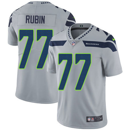 Nike Seahawks #77 Ahtyba Rubin Grey Alternate Men's Stitched NFL Vapor Untouchable Limited Jersey