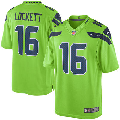 Men's Nike Tyler Lockett Green Seattle Seahawks Color Rush Limited Jersey