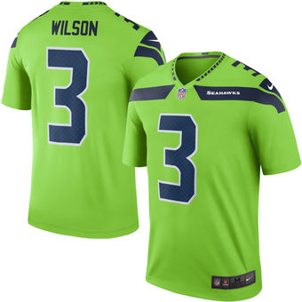 Men's Seattle Seahawks Russell Wilson Nike Green Color Rush Legend Jersey