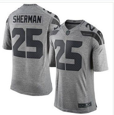 Nike Seattle Seahawks #25 Richard Sherman Gray Men's Stitched NFL Limited Gridiron Gray Jersey