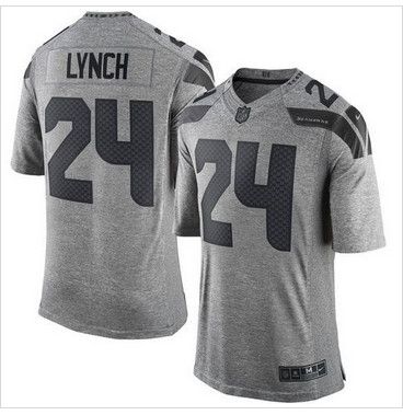 Nike Seattle Seahawks #24 Marshawn Lynch Gray Men's Stitched NFL Limited Gridiron Gray Jersey