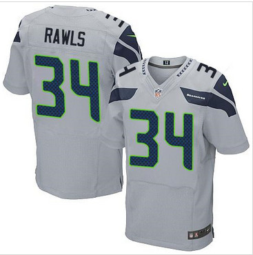 Nike Seattle Seahawks #34 Thomas Rawls Grey Alternate Men's Stitched NFL Elite Jersey