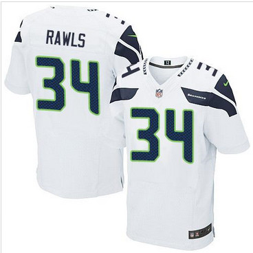 Nike Seattle Seahawks #34 Thomas Rawls White Men's Stitched NFL Elite Jersey