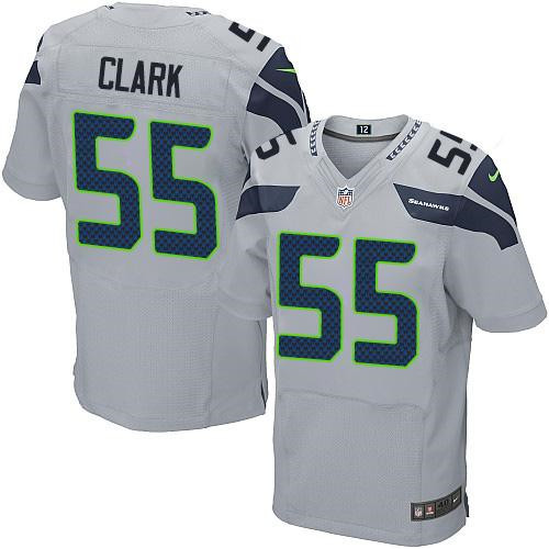 NEW Seattle Seahawks #55 Frank Clark Grey Alternate Men's Stitched NFL Elite Jersey