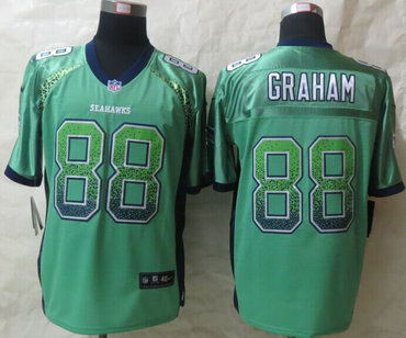 New New Seattle Seahawks #88 Jimmy Graham Drift Fashion Green Elite Jerseys