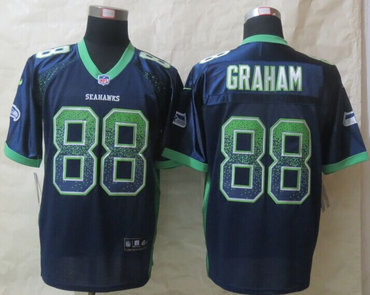 New New Seattle Seahawks #88 Jimmy Graham Drift Fashion Blue Elite Jerseys