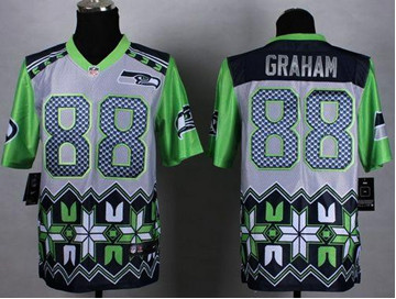 NEW Seattle Seahawks #88 Jimmy Graham Grey Men's Stitched NFL Elite Noble Fashion Jersey