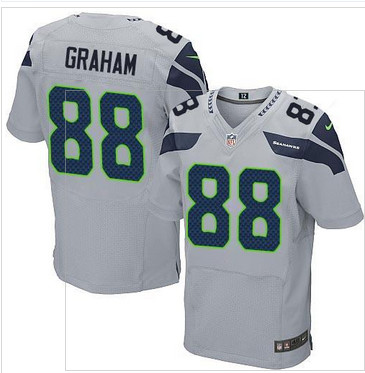 NEW Seattle Seahawks #88 Jimmy Graham Grey Alternate Men's Stitched NFL Elite Jersey