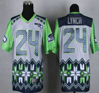 Nike Seattle Seahawks Jersey 24 Marshawn Lynch 2015 Noble Fashion Elite Jerseys