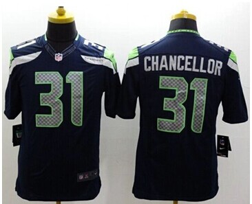 NEW Seattle Seahawks #31 Kam Chancellor Steel Blue Team Color NFL limited jersey