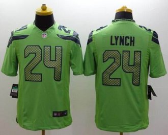 Nike Seattle Seahawks #24 Marshawn Lynch Green Alternate NFL Limited Jersey