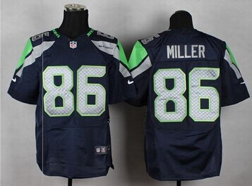 NEW Seattle Seahawks #86 Zach Miller Steel Blue Team Color NFL Elite jersey