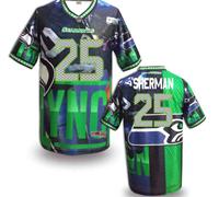 Seattle Seahawks #25 SHERMAN Men's Stitched NFL Elite Fanatical Version Jersey (10)