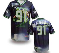 Seattle Seahawks #91 CLEMONS Men's Stitched NFL Elite Fanatical Version Jersey (7)